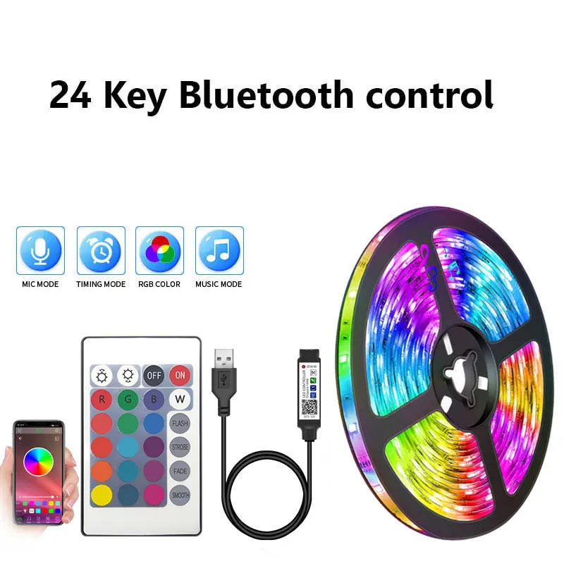 π Smart USB LED Strip Lights β 5V 5050 RGB Tape with Bluetooth & WiFi for TV, Wall & Room πΆβ¨