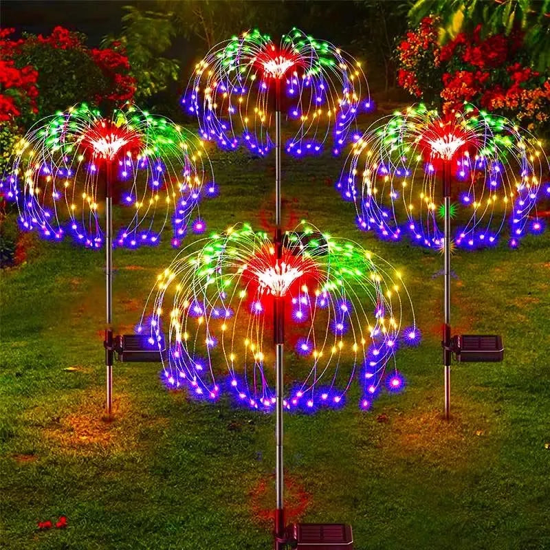 Solar Firework Dandelion Lights – Outdoor Waterproof LED Garden Lamps for a Dreamy Glow
