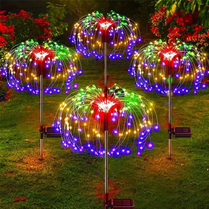 Solar Firework Dandelion Lights – Outdoor Waterproof LED Garden Lamps for a Dreamy Glow