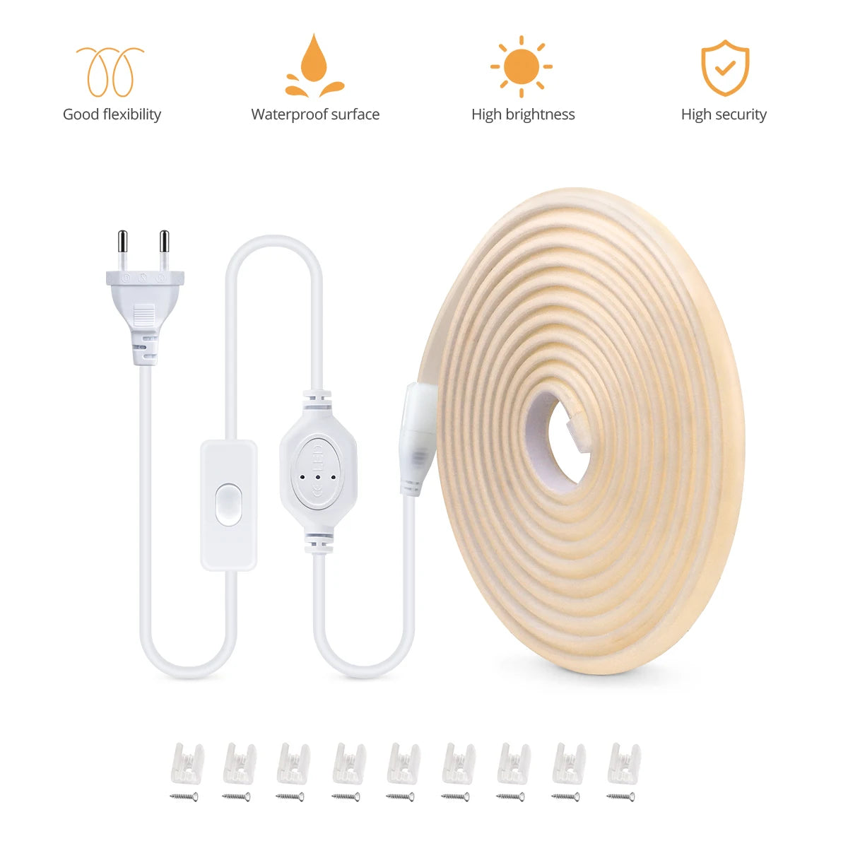 π Super Bright COB LED Strip Light β 110V/220V Waterproof Outdoor Lighting with Power Supply