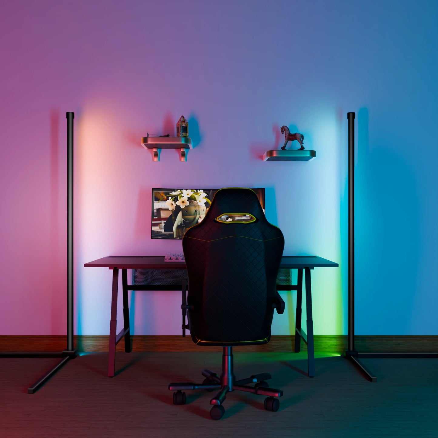 ๐ Smart RGB Corner LED Floor Lamp โ Dimmable Mood Light with APP Control