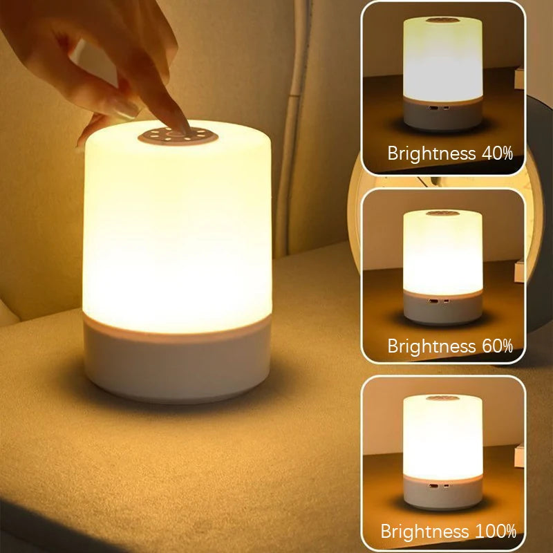 π Touch-Control LED Bedside Lamp β Dimmable & Rechargeable Night Light