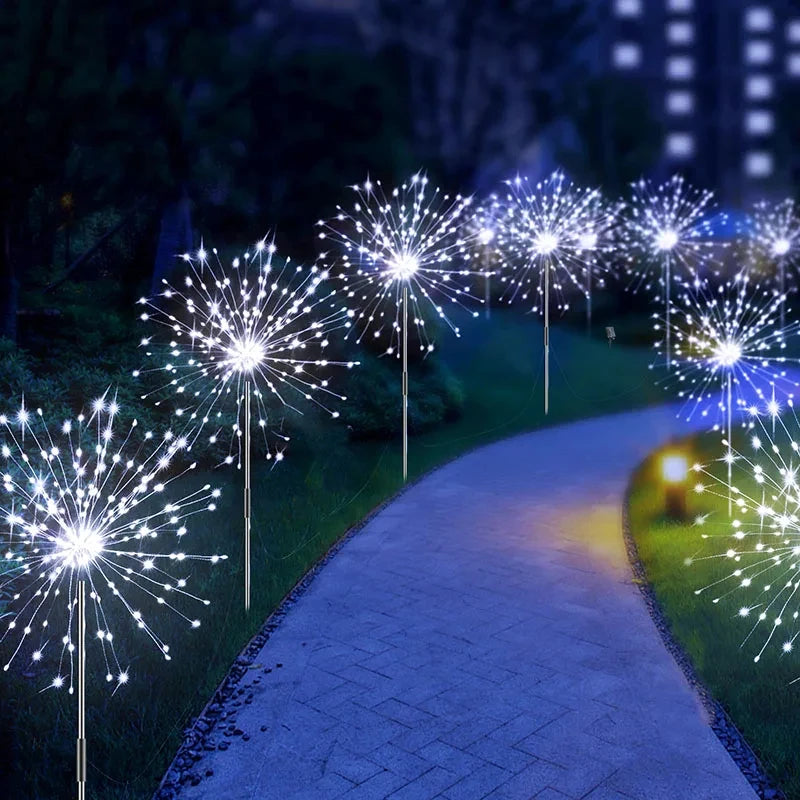 Solar Firework Dandelion Lights – Outdoor Waterproof LED Garden Lamps for a Dreamy Glow
