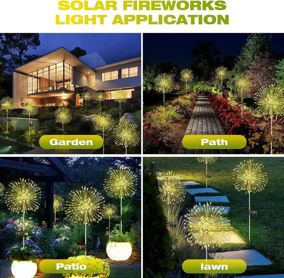 Solar Firework Dandelion Lights – Outdoor Waterproof LED Garden Lamps for a Dreamy Glow
