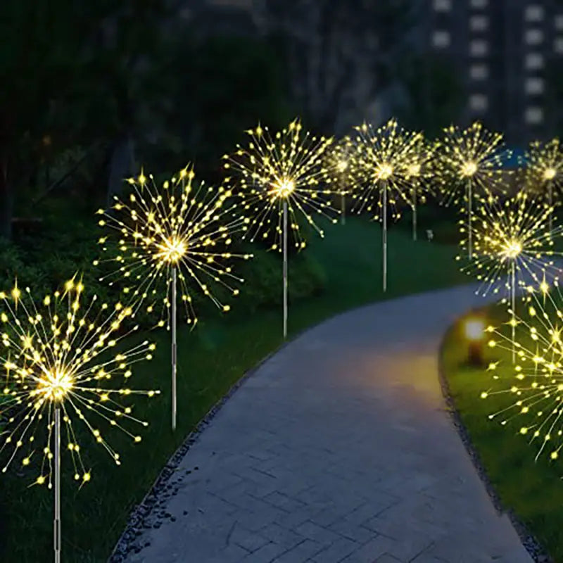 Solar Firework Dandelion Lights – Outdoor Waterproof LED Garden Lamps for a Dreamy Glow