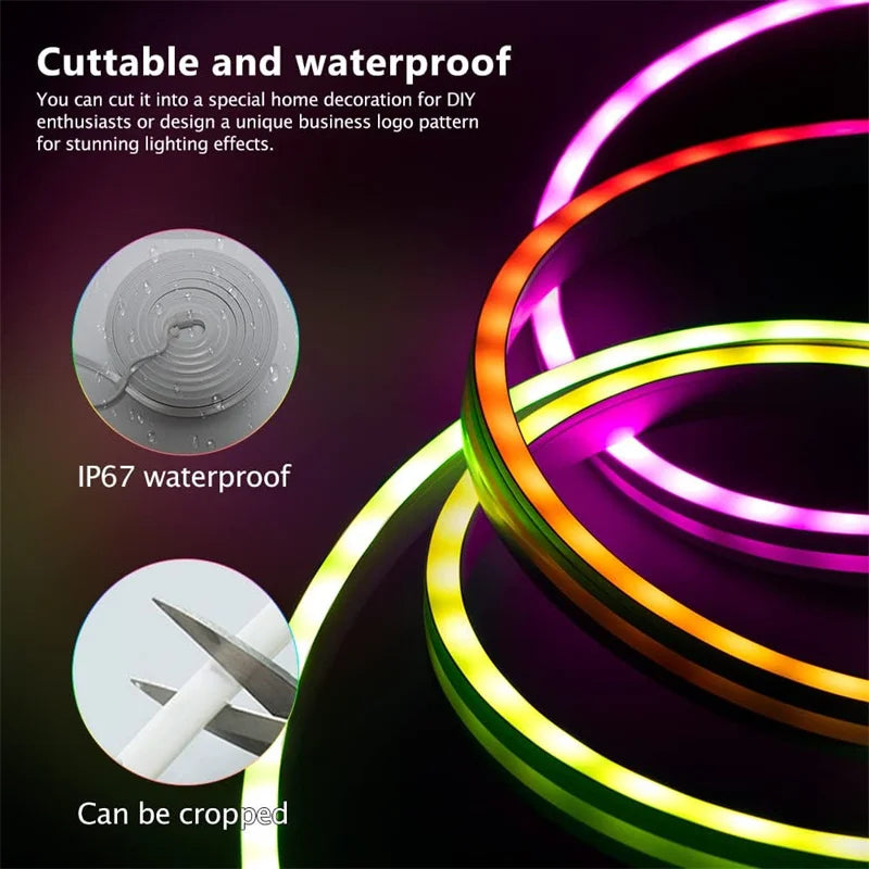 π TUYA Smart Neon LED Strip β Music Sync & Chasing RGBIC Lights for Stunning Decor!