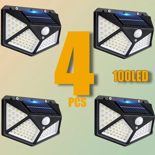 100 LED Solar Motion Sensor Lights β Waterproof Outdoor Wall Lamps for Street & Patio