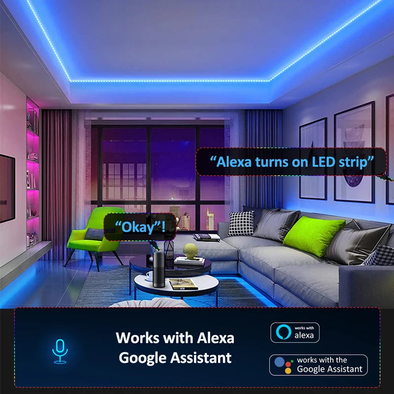π TUYA Smart Neon LED Strip β Music Sync & Chasing RGBIC Lights for Stunning Decor!