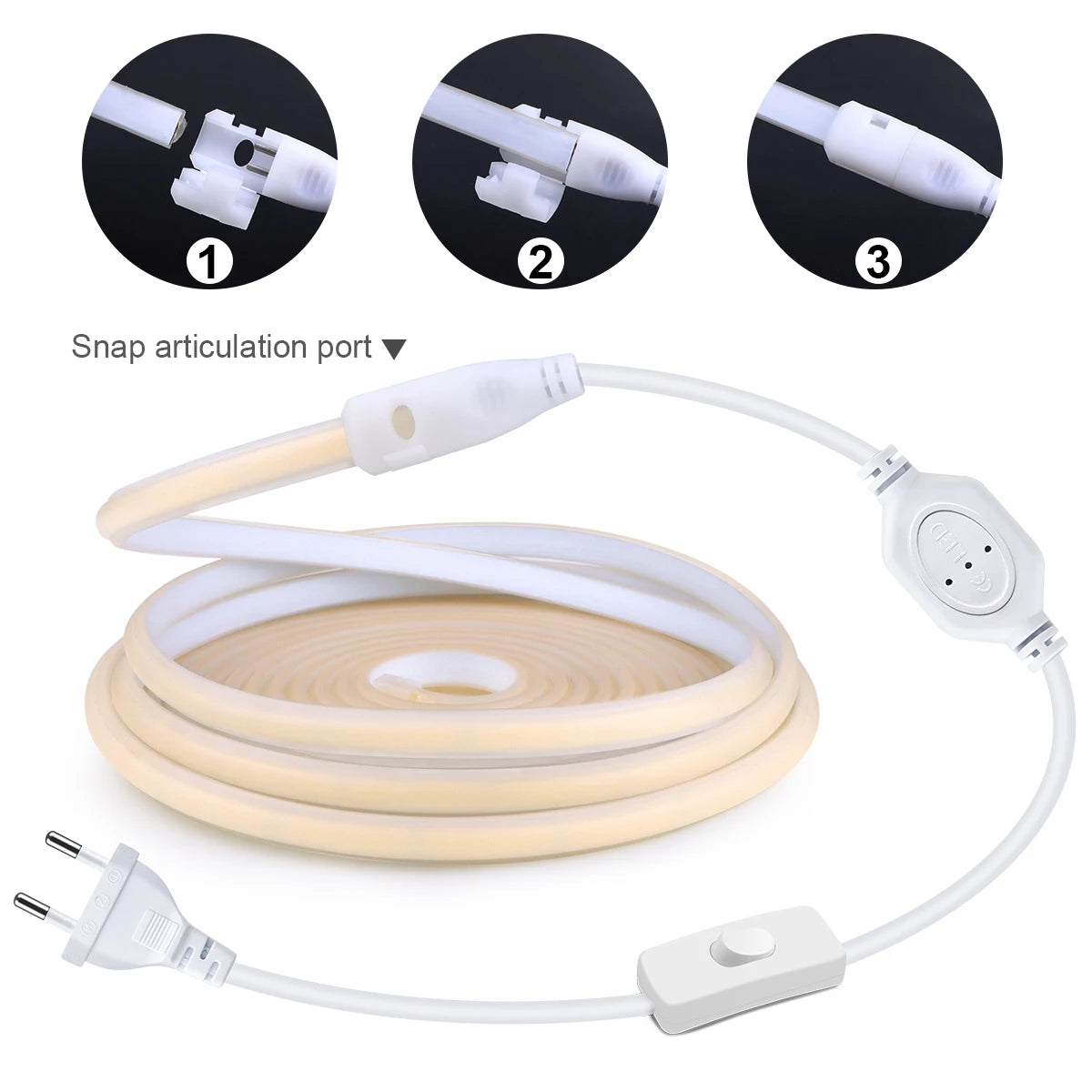 π Super Bright COB LED Strip Light β 110V/220V Waterproof Outdoor Lighting with Power Supply