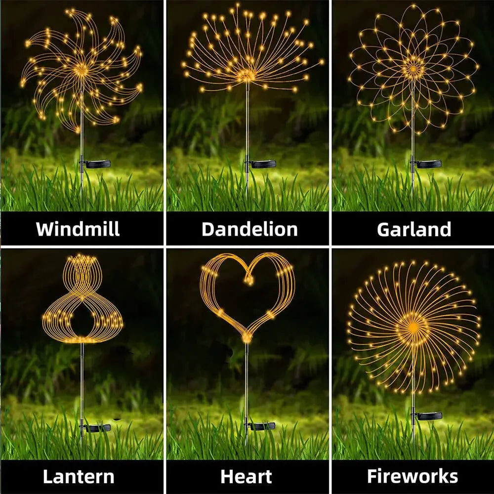Solar Firework Dandelion Lights – Outdoor Waterproof LED Garden Lamps for a Dreamy Glow