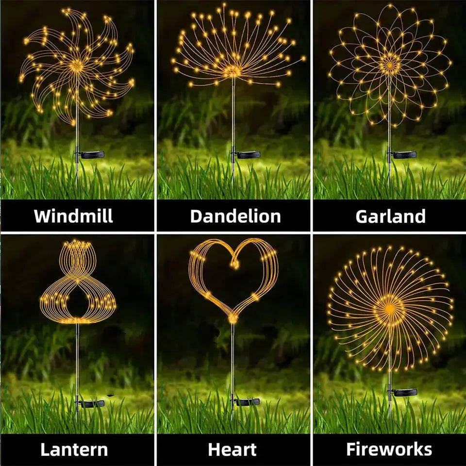 Solar Firework Dandelion Lights – Outdoor Waterproof LED Garden Lamps for a Dreamy Glow