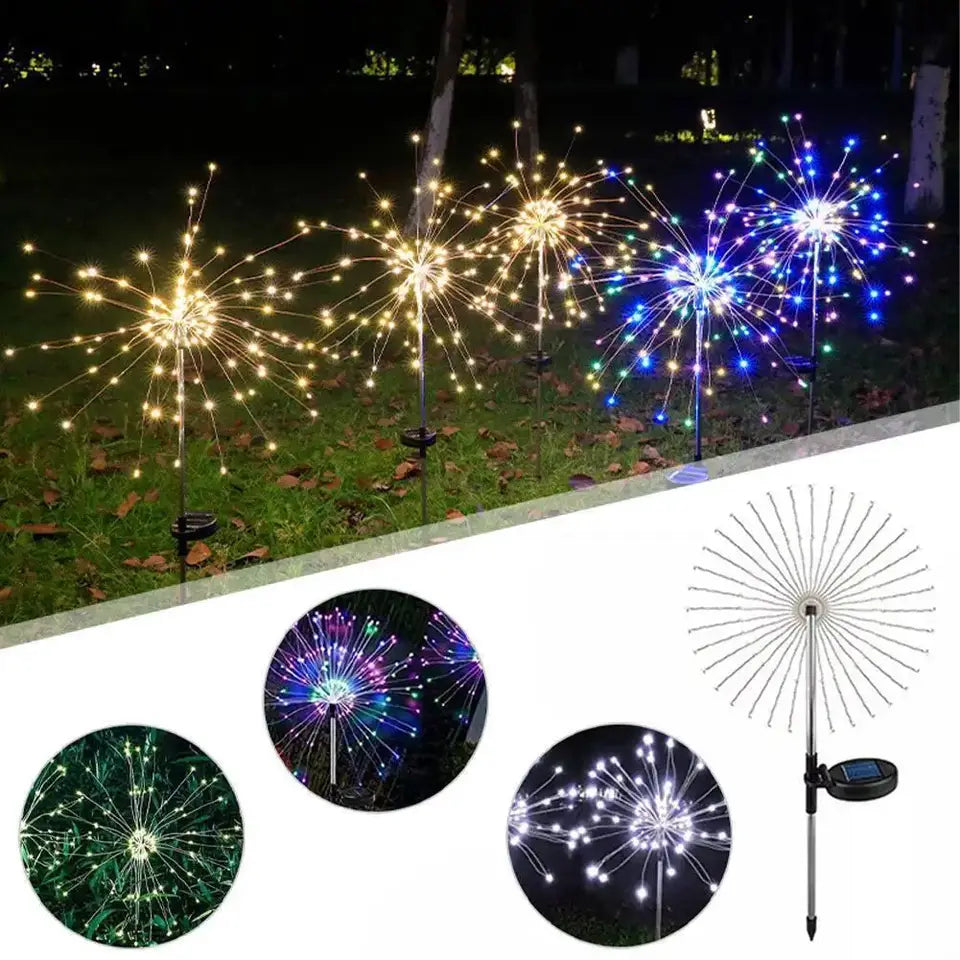 Solar Firework Dandelion Lights – Outdoor Waterproof LED Garden Lamps for a Dreamy Glow