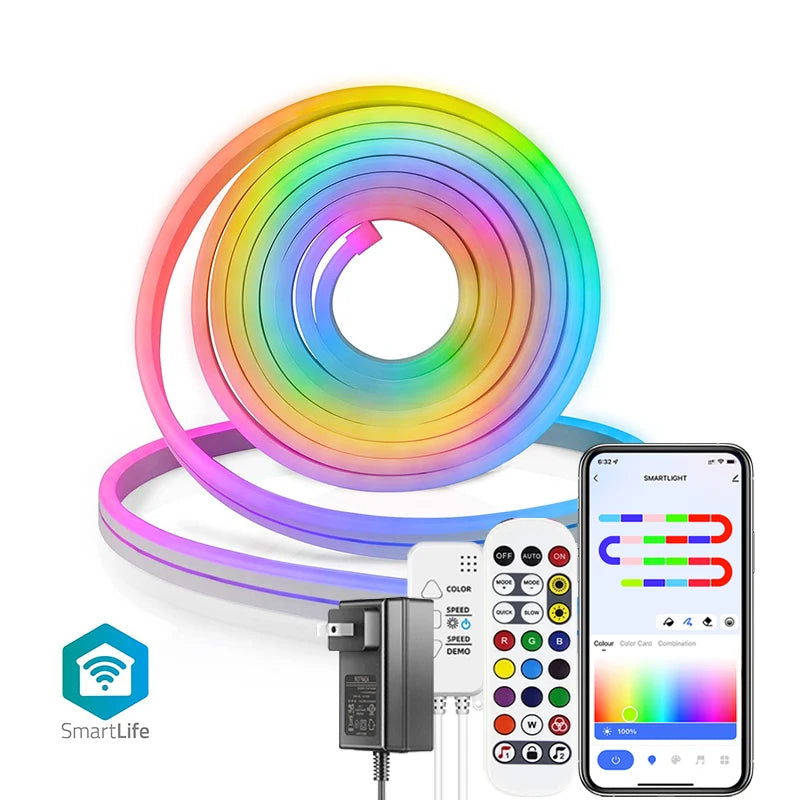 π TUYA Smart Neon LED Strip β Music Sync & Chasing RGBIC Lights for Stunning Decor!