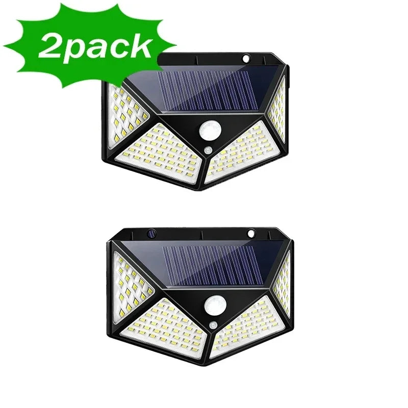 100 LED Solar Motion Sensor Lights β Waterproof Outdoor Wall Lamps for Street & Patio