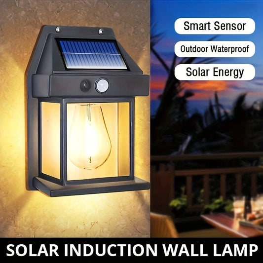 Outdoor Solar Tungsten Wall Light β Motion Sensor LED Safety Lamp for Patio & Garage