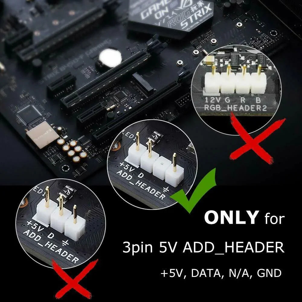 π WS2812B Addressable RGBIC LED Strip β Sync with ASUS Aura, MSI Mystic, Gigabyte Fusion!