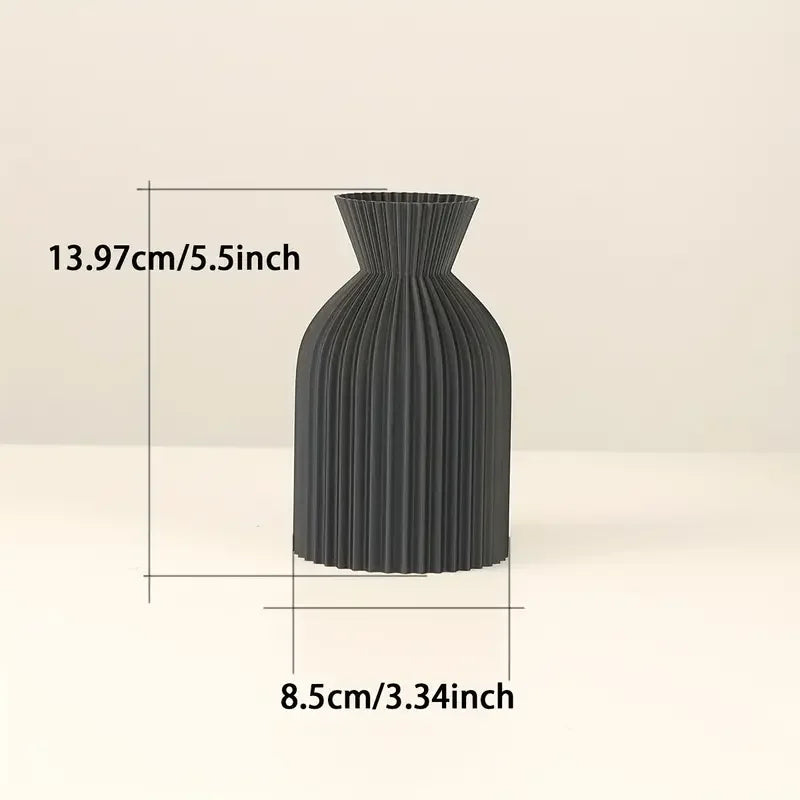 Elegant Black Plastic Vase – Modern Boho Chic Home Décor Accent