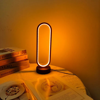 🌙 Stylish Ring LED Night Lamp – 3-Color Dimming Bedside Light for Bedroom & Living Room