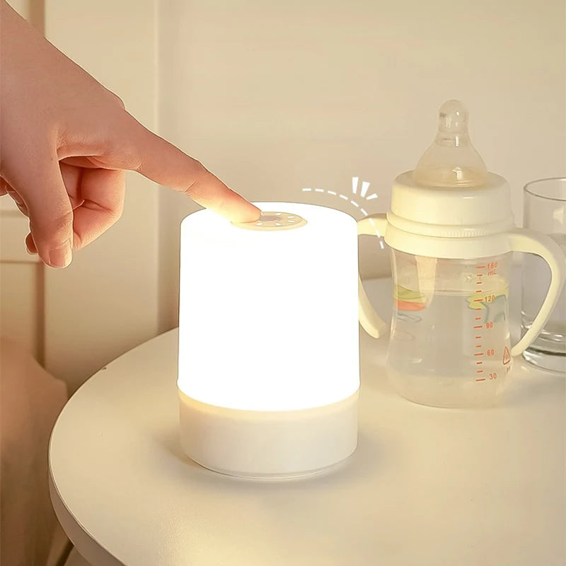 🌙 Touch-Control LED Bedside Lamp – Dimmable & Rechargeable Night Light