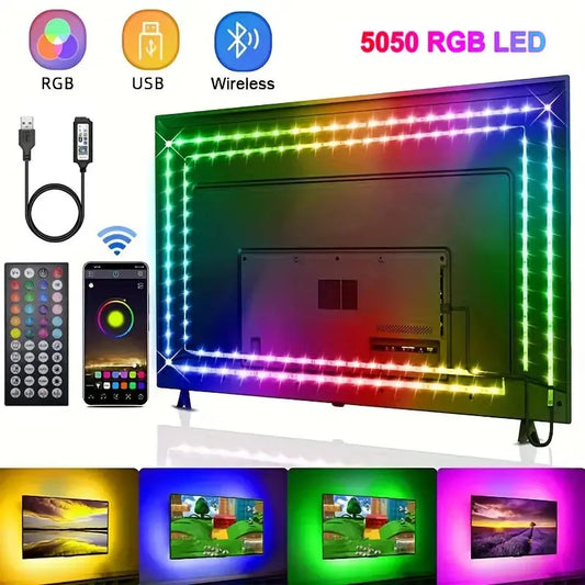 🌈 Smart USB LED Strip Lights – 5V 5050 RGB Tape with Bluetooth & WiFi for TV, Wall & Room 🎶✨