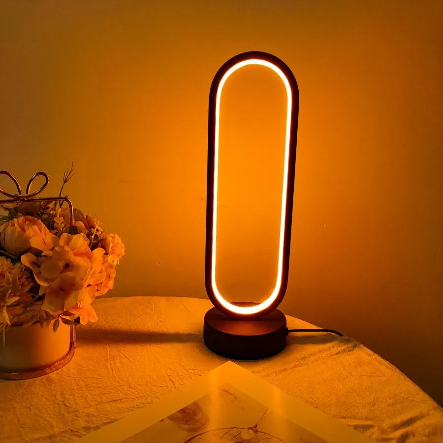 🌙 Stylish Ring LED Night Lamp – 3-Color Dimming Bedside Light for Bedroom & Living Room