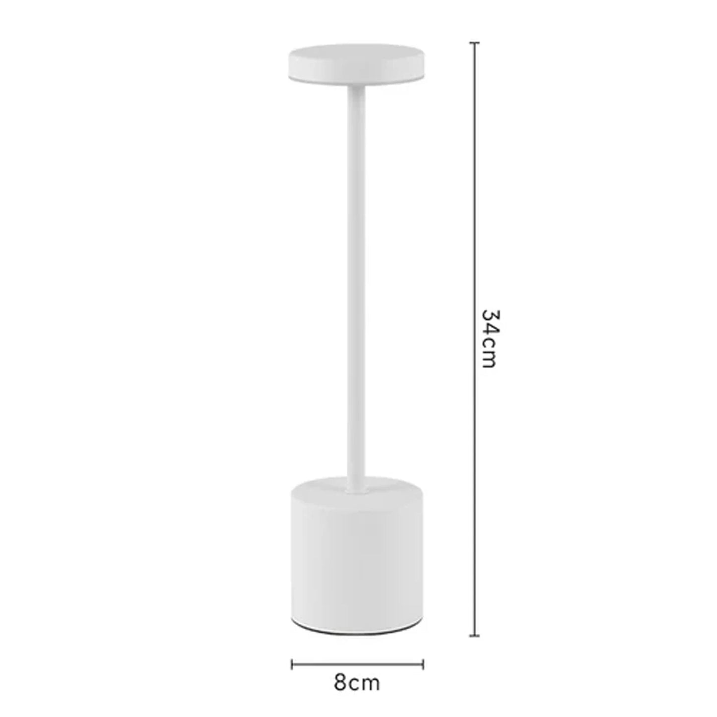 Modern LED Touch Lamp – 3-Color Dimmable Metal Bedside Light