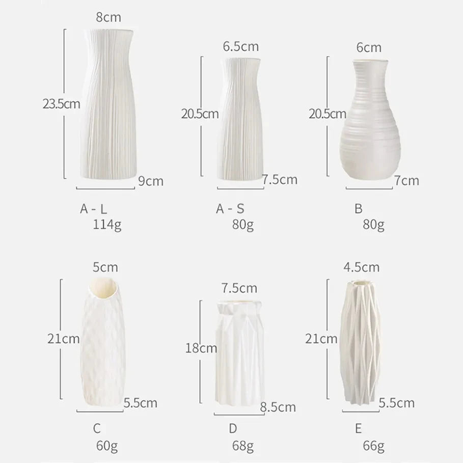 Minimalist Nordic Plastic Vase – Perfect for Modern Home Décor