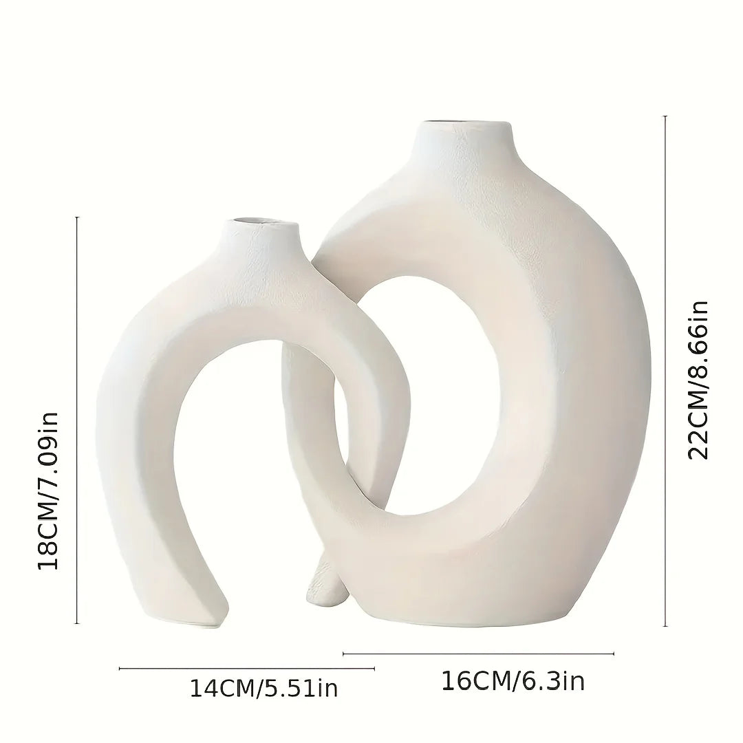 Modern Nordic Hollow Ceramic Vase Set – Elegant Home Décor for Any Space