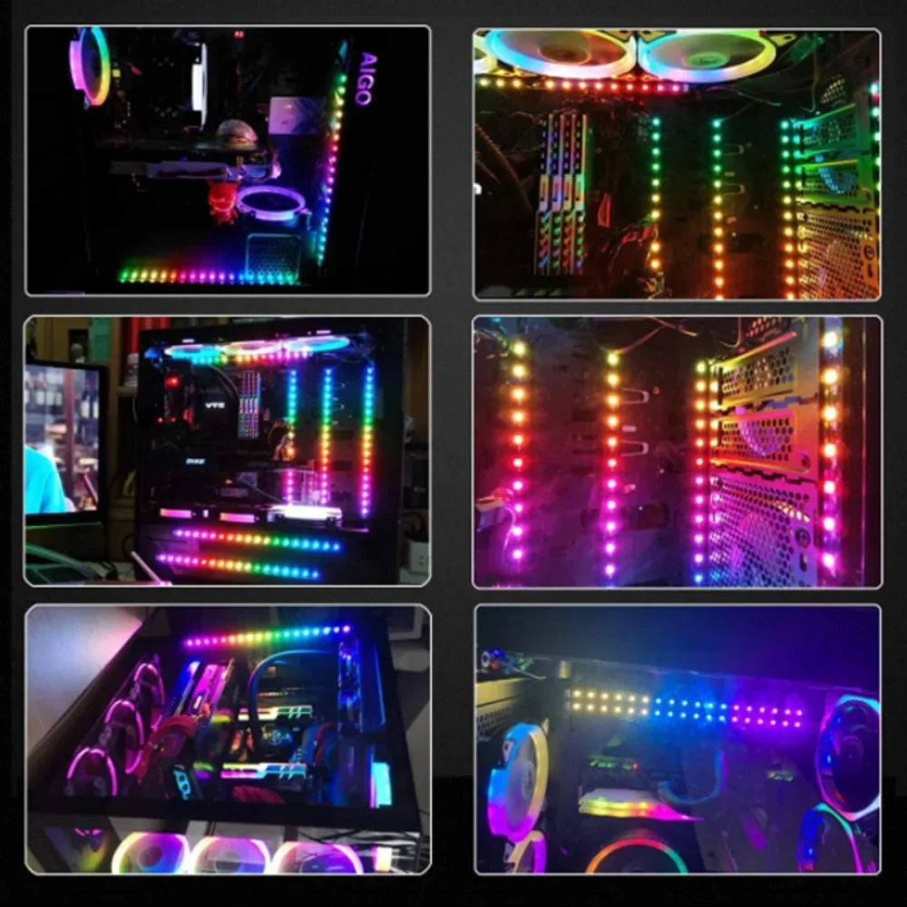 🌈 WS2812B Addressable RGBIC LED Strip – Sync with ASUS Aura, MSI Mystic, Gigabyte Fusion!