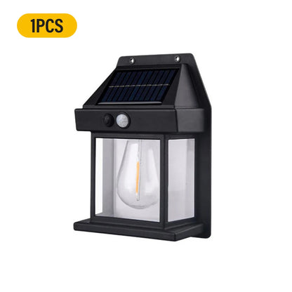 Outdoor Solar Tungsten Wall Light – Motion Sensor LED Safety Lamp for Patio & Garage