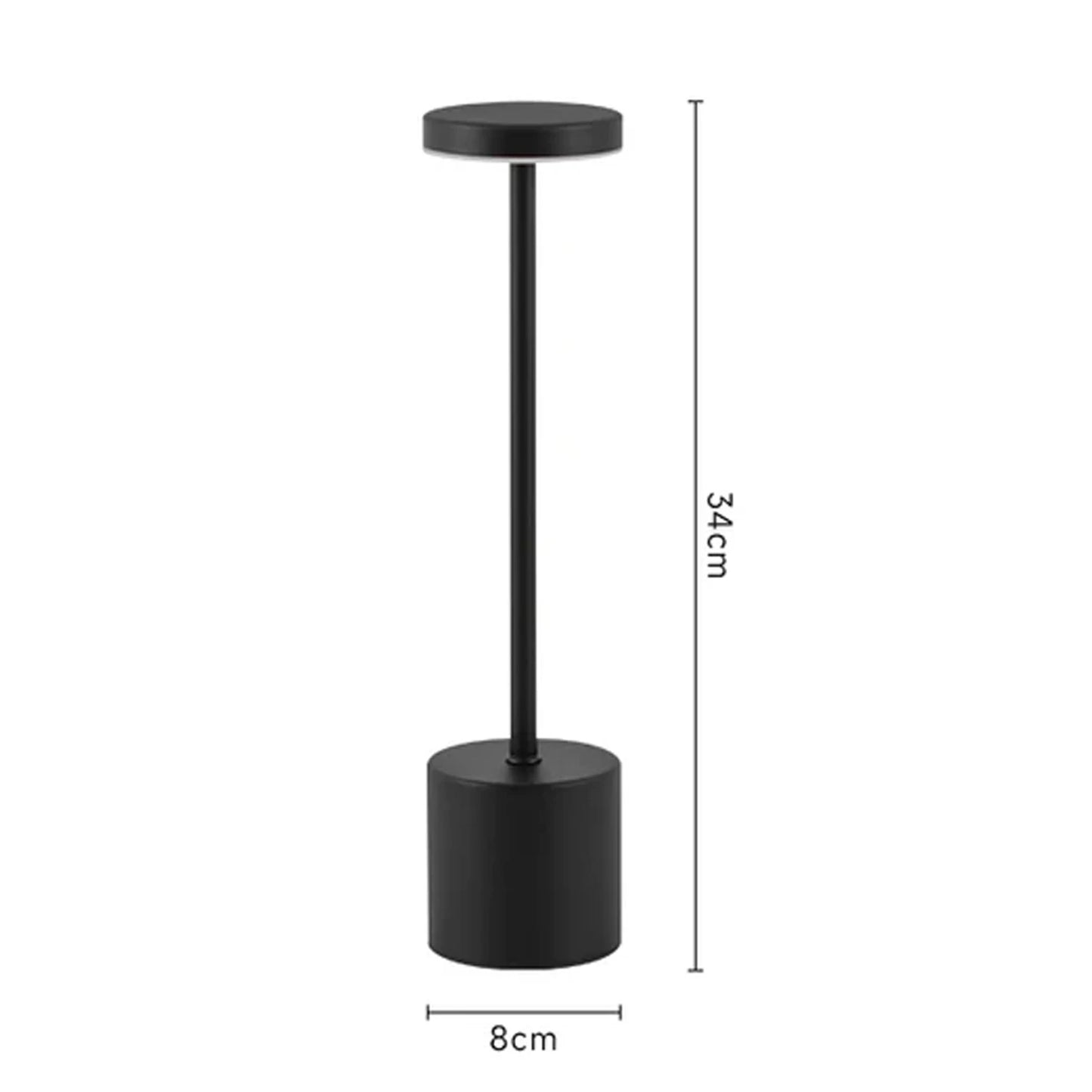 Modern LED Touch Lamp – 3-Color Dimmable Metal Bedside Light