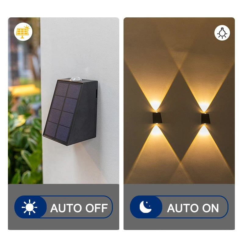 🌞 Solar LED Wall Lights – Waterproof Outdoor Lighting for Patio & Garden