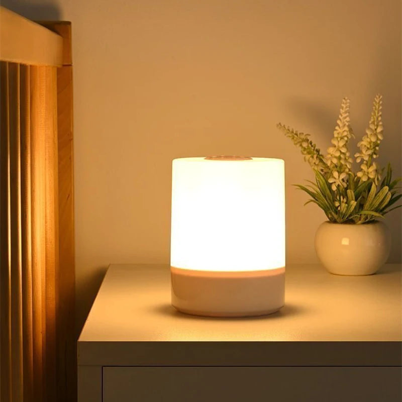 🌙 Touch-Control LED Bedside Lamp – Dimmable & Rechargeable Night Light