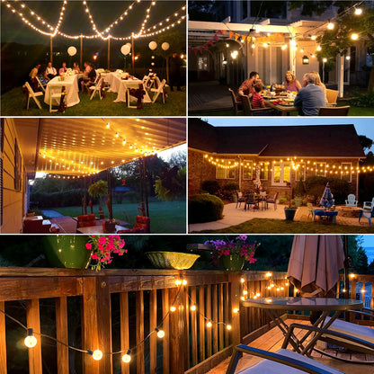 Solar G40 String Lights – Shatterproof LED Patio Lights for Outdoor & Backyard Decor