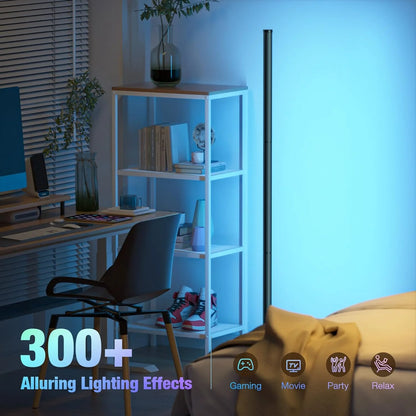 🌈 Smart RGB Corner LED Floor Lamp – Dimmable Mood Light with APP Control