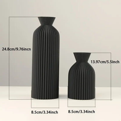 Elegant Black Plastic Vase – Modern Boho Chic Home Décor Accent