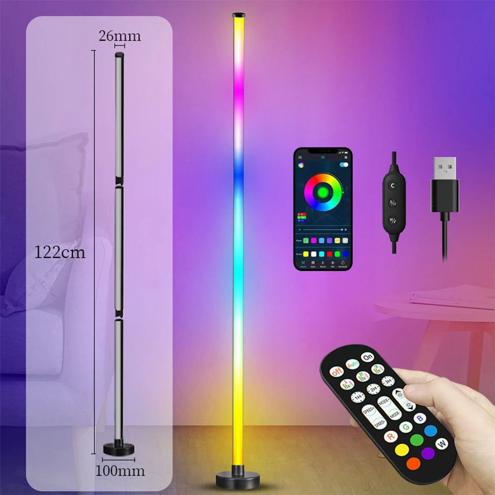 🌈 Smart RGB LED Floor Lamp – Music Sync & APP Control Mood Lighting