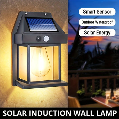 Outdoor Solar Tungsten Wall Light – Motion Sensor LED Safety Lamp for Patio & Garage