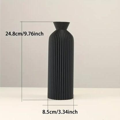 Elegant Black Plastic Vase – Modern Boho Chic Home Décor Accent