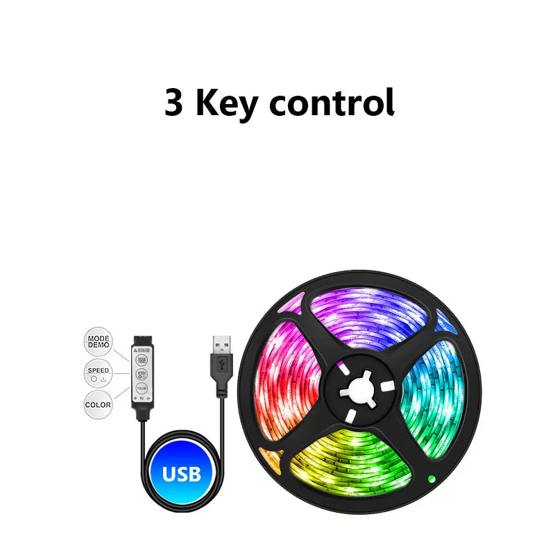 🌈 Smart USB LED Strip Lights – 5V 5050 RGB Tape with Bluetooth & WiFi for TV, Wall & Room 🎶✨